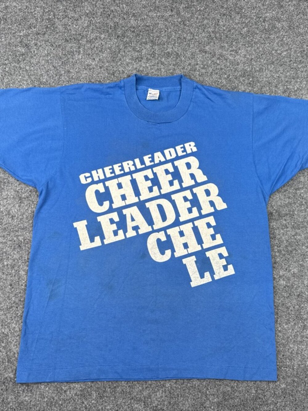 Vintage Champion 50/50 Cheerleader Graphic T-Shirt XL Royal Blue